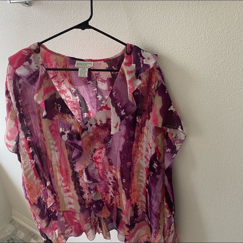 Multi Color Plus Size Pullover Blouse.